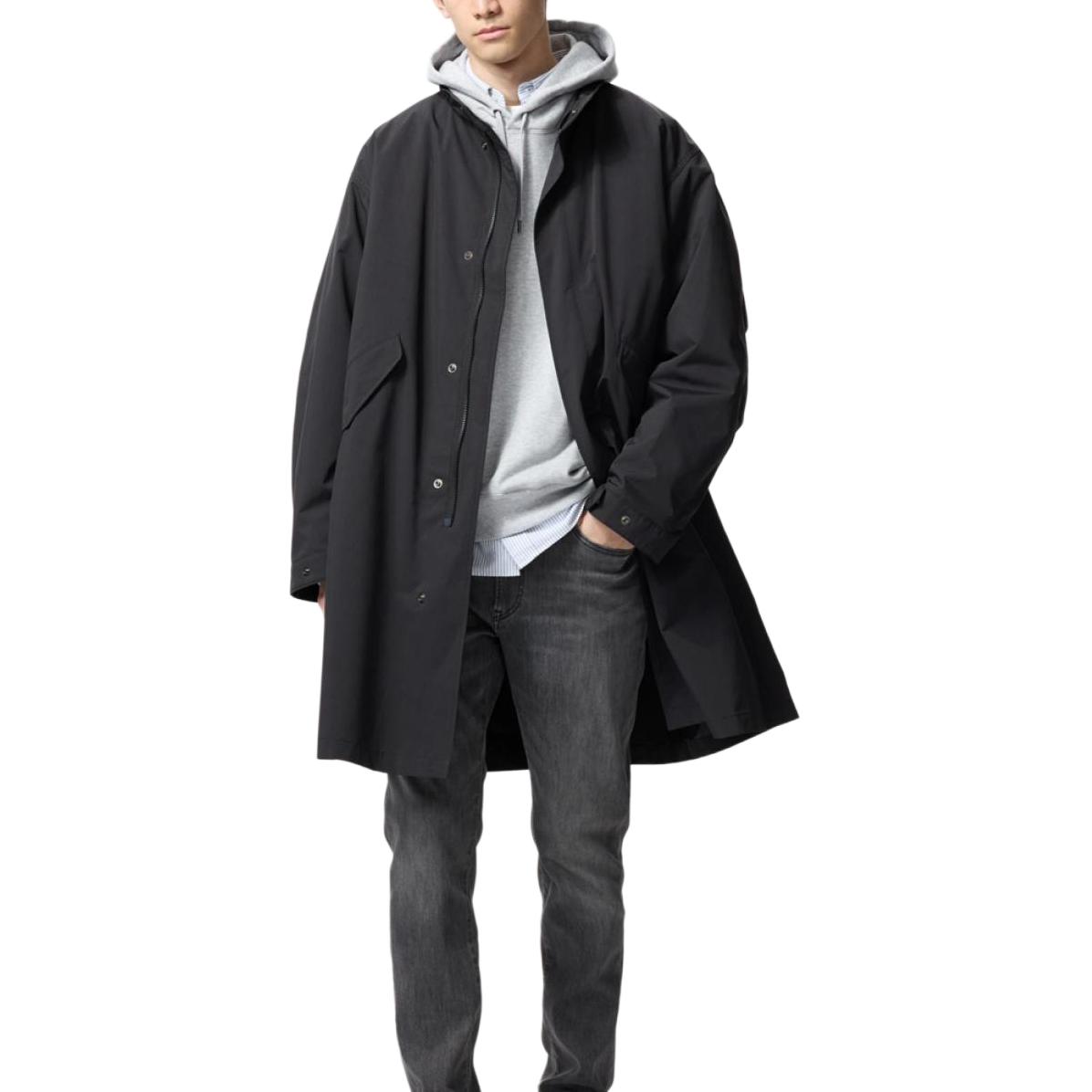 

UNIQLO Черное мужское пальто, Black
