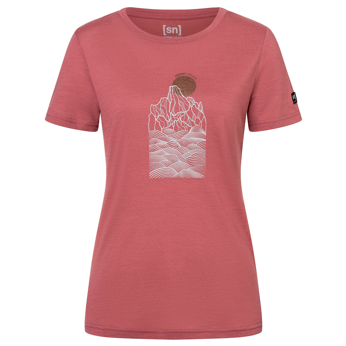 

Рубашка из мериноса Super.Natural Preikestolen Cliffs Tee, цвет Roan Rouge/Feather Grey/Copper