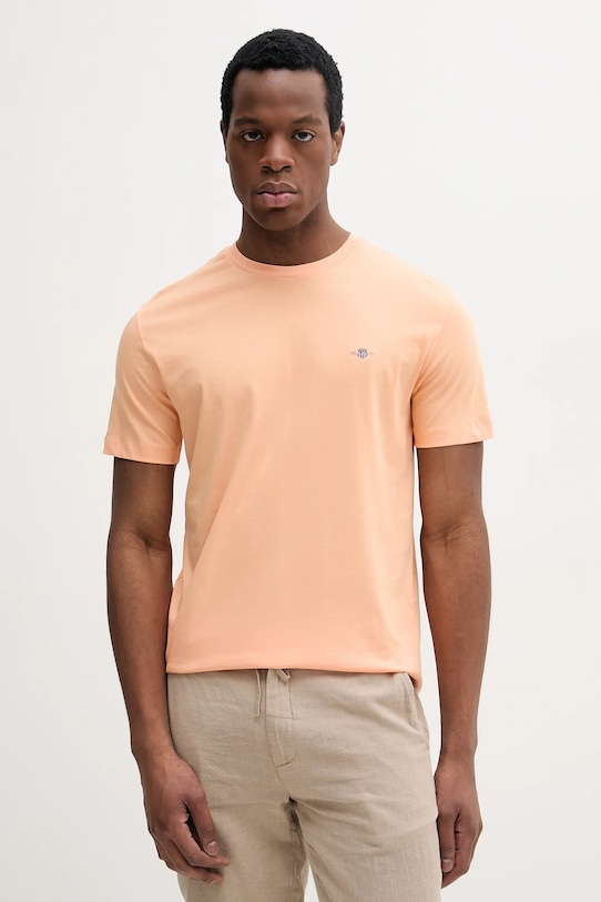

Хлопковая футболка Gant, оранжевый