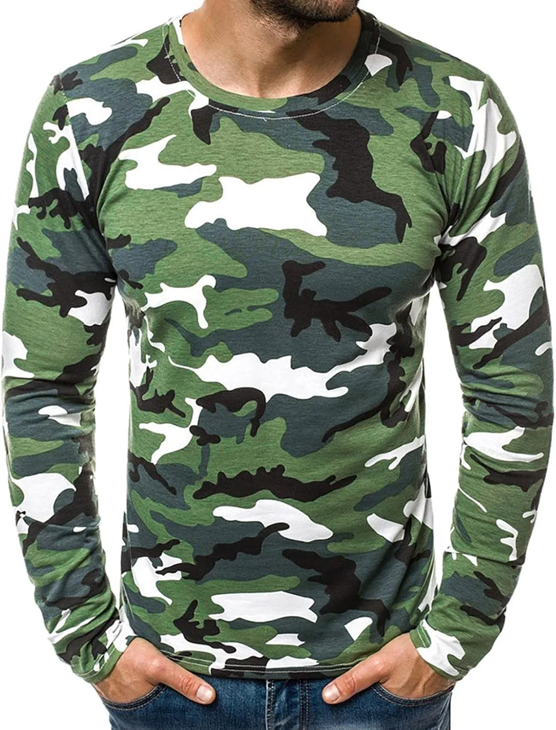 

Футболка Hansber мужская с длинным рукавом, камуфляж, slim fit