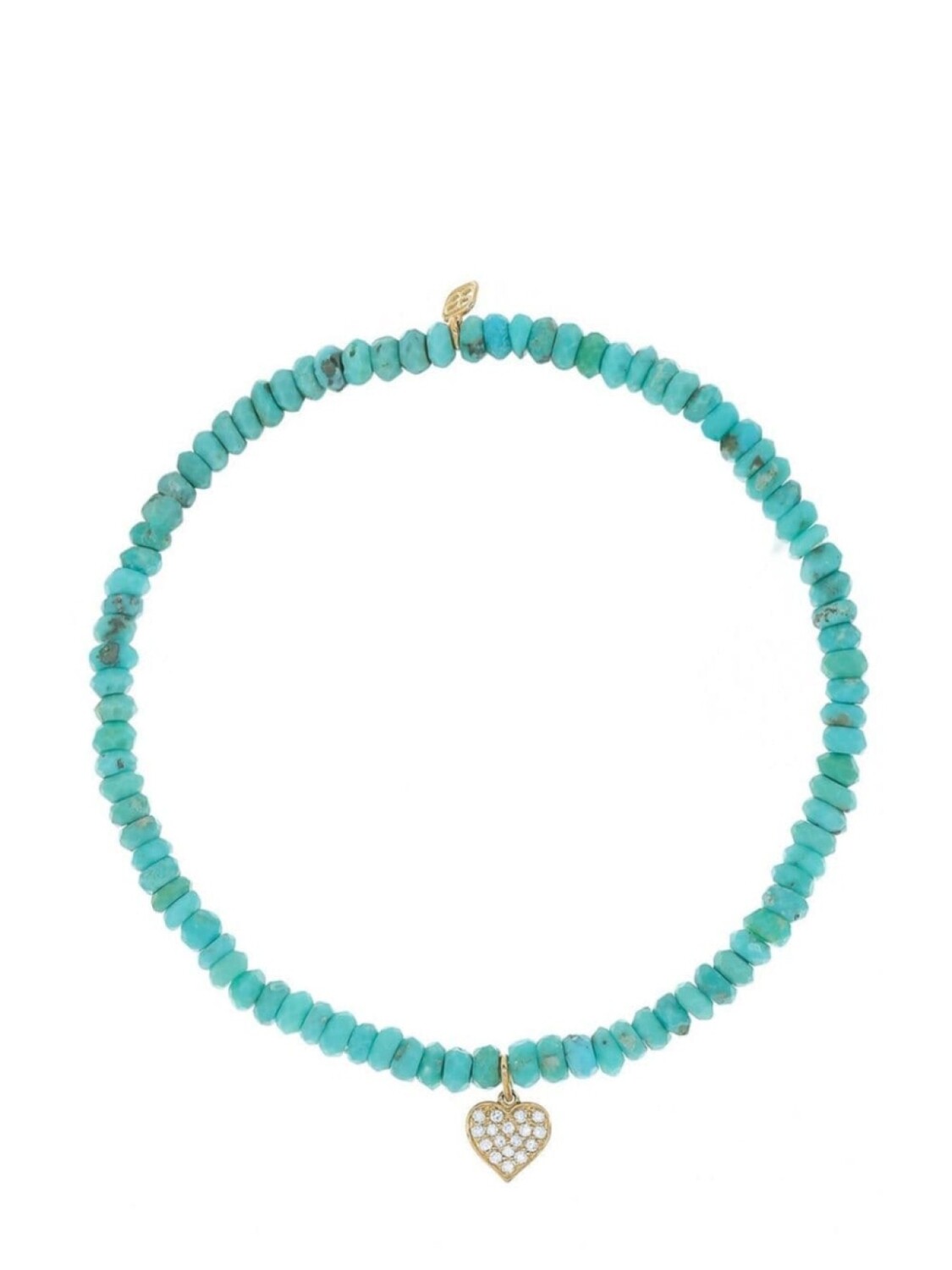 

Браслет в форме сердца с бриллиантами и бирюзой из желтого золота 14 карат Sydney Evan, золотой