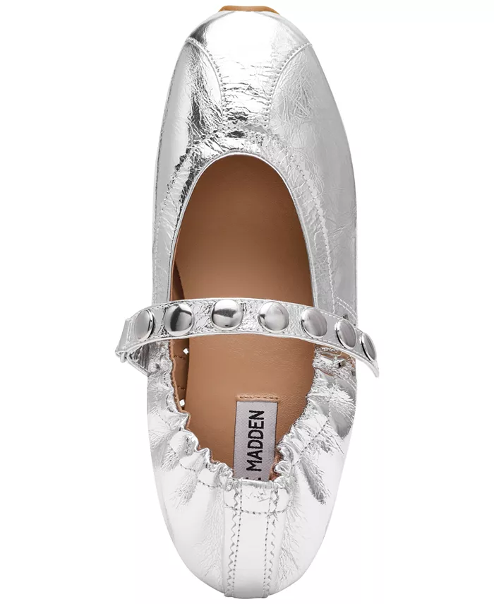 Anaya-St балетки Mary-Jane с шипами Steve Madden, серебро — фото 4