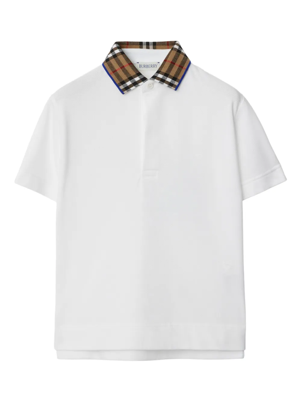 

Рубашка поло с клетчатым воротником BURBERRY KIDS, белый