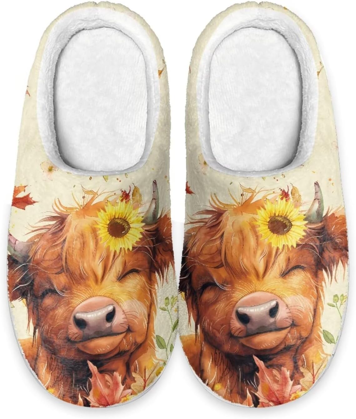 

Милые тапочки Forchrinse с таксой, женские тапочки, мужские тапочки на мягкой подошве, уютные плюшевые зимние тапочки с эффектом памяти, нескользящие для дома и спальни, Sunflower Cow