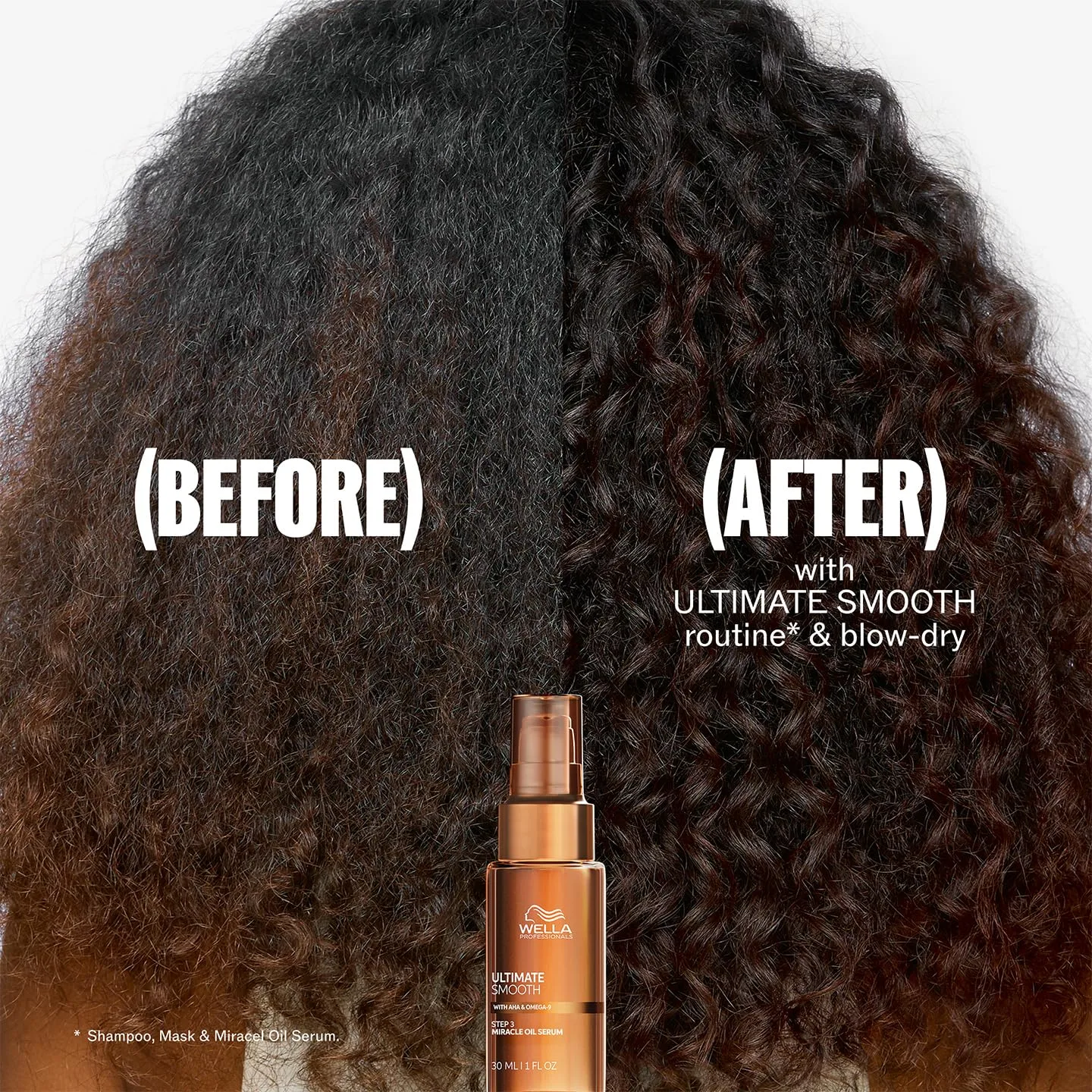 Wella Professionals ULTIMATE SMOOTH Miracle Oil Serum для сухих, тусклых и непослушных волос, питает, разглаживает и придает шелковистый блеск, с скваланом и омега-9, термозащита, безопасно для окрашенных волос 29,6 мл (1 шт.) — фото 4