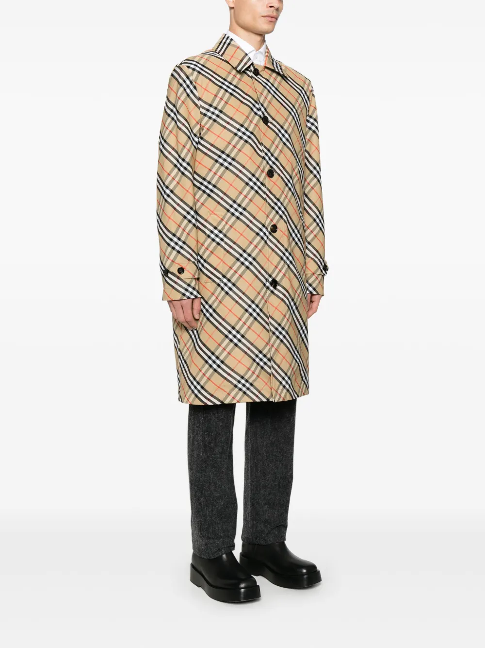Пальто BURBERRY Vintage Check, нейтральное — фото 3