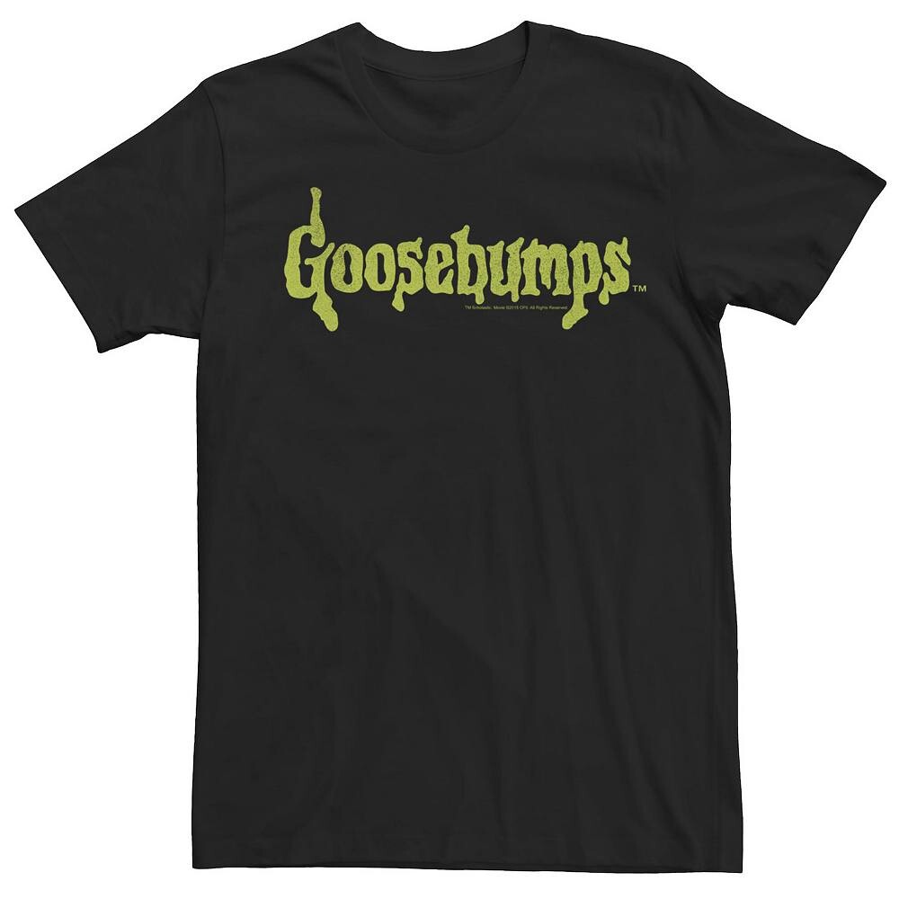 

Мужская винтажная футболка с рваным логотипом Goosebumps Licensed Character, черный
