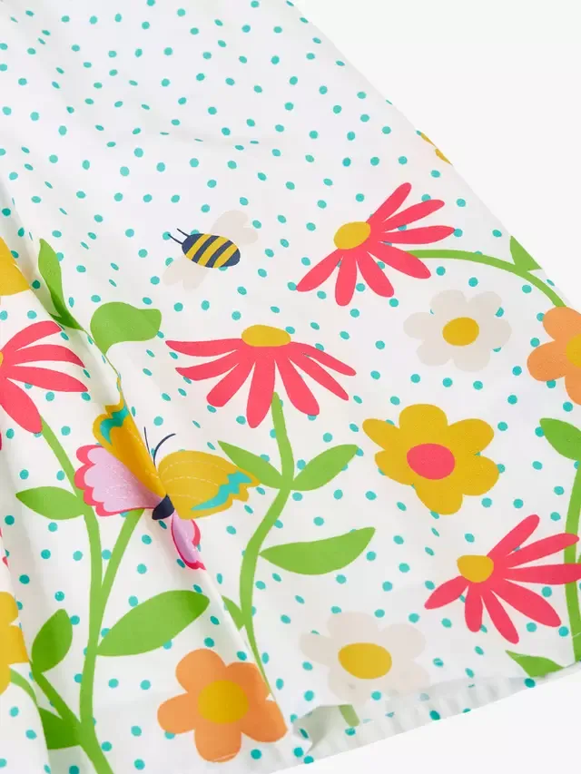 Детское хлопковое платье Frugu Kids' Myra с цветочным принтом, Happy Garden Frugi — фото 3