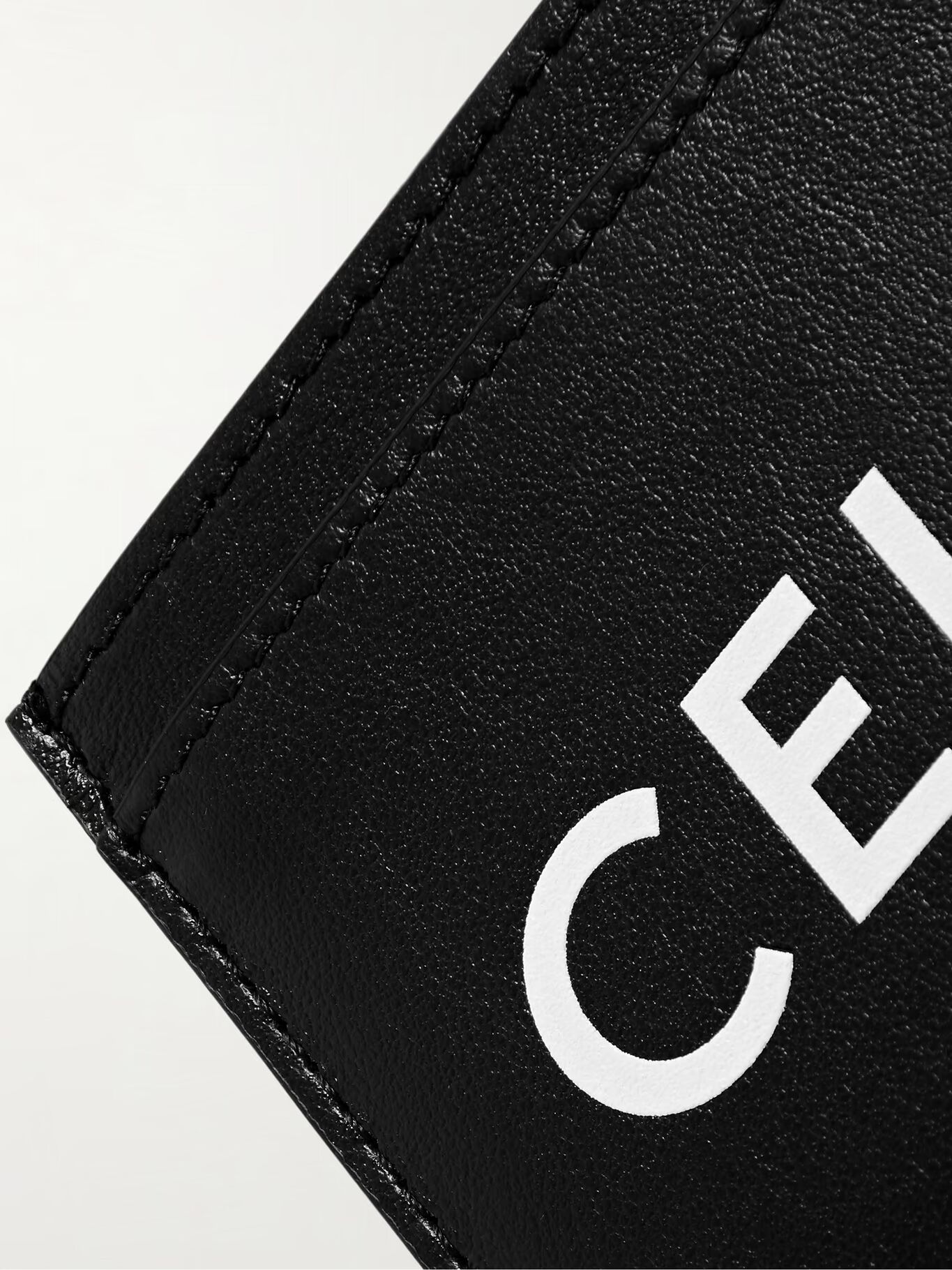 

Кожаный держатель карт с логотипом CELINE HOMME, черный