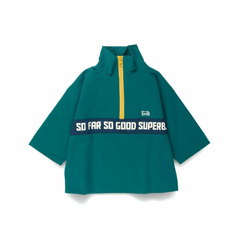 Футболка с рукавами 3/4 и молнией до середины груди [Dry Mesh] Branshes, green — фото 2