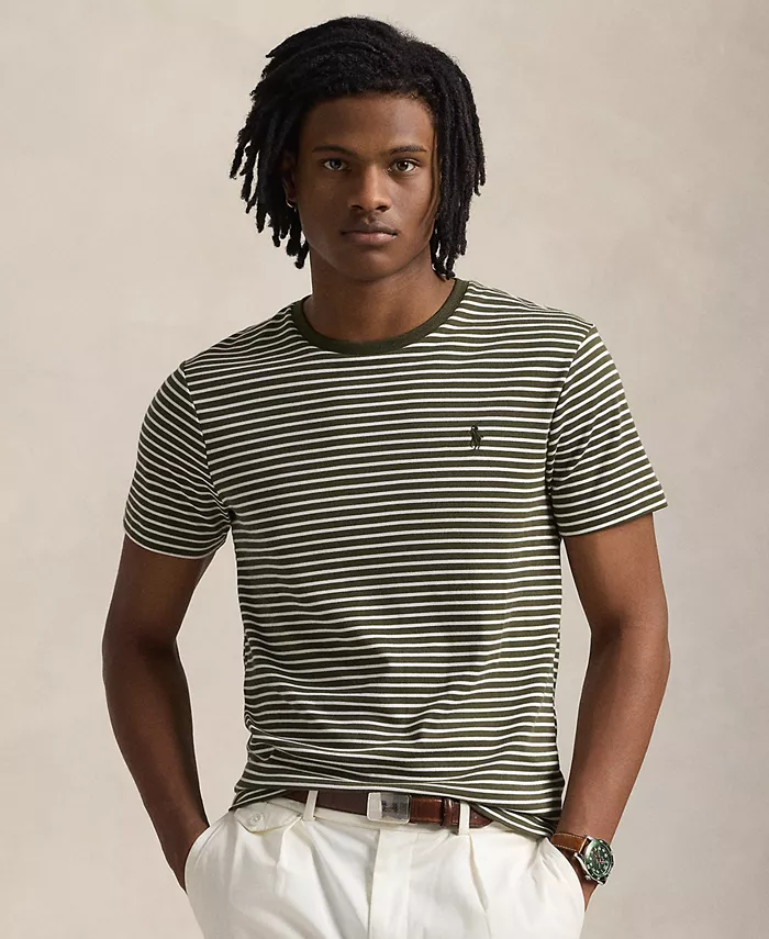 

Мужская полосатая футболка Classic-Fit из джерси Polo Ralph Lauren, коричневый