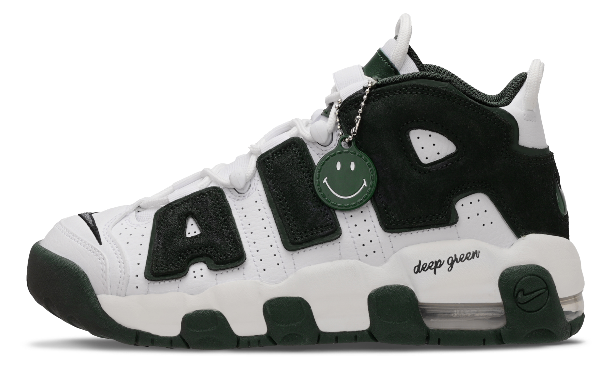 

Баскетбольные кроссовки Air More Uptempo Vintage женские с высоким берцем, белый/зеленый Nike