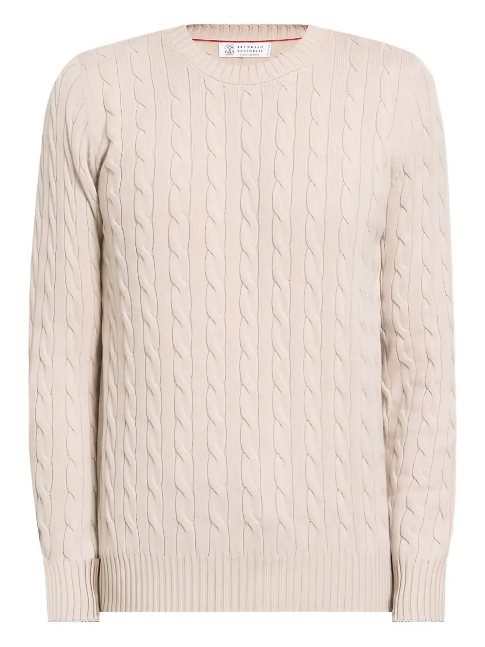 

Свитер фактурной вязки с круглым вырезом Brunello Cucinelli, нейтральный