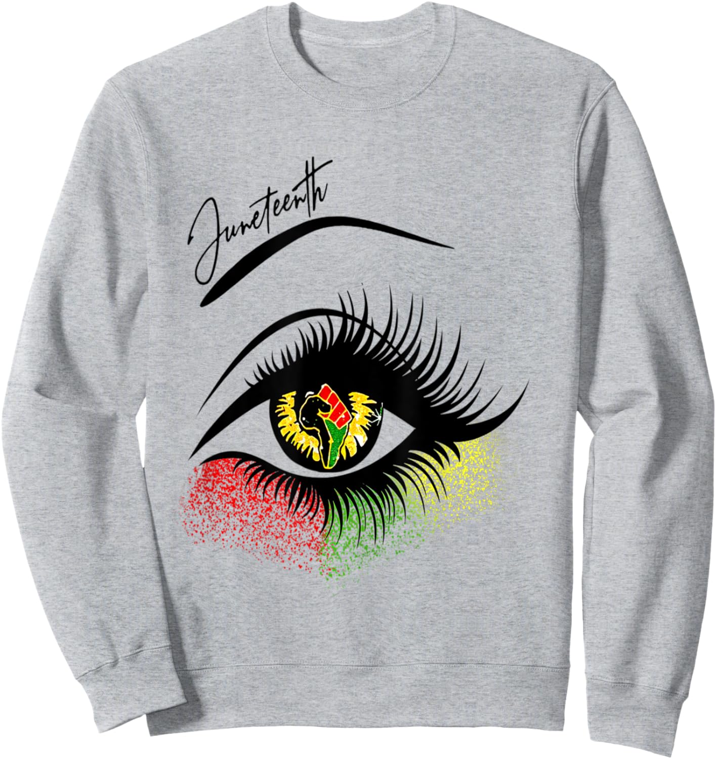 

Сексуальная толстовка с надписью «Juneteenth Black Queen Lashes African Fist Black Girl» Juneteenth 2021 Tees Nyc, серый