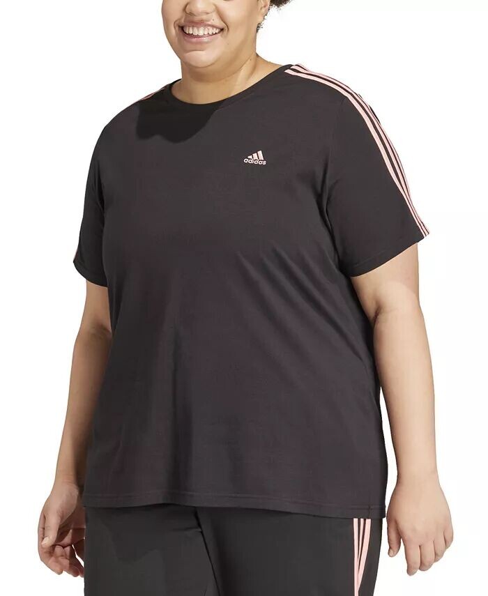 

Узкая футболка с 3 полосками Plus Size Essentials adidas, черный