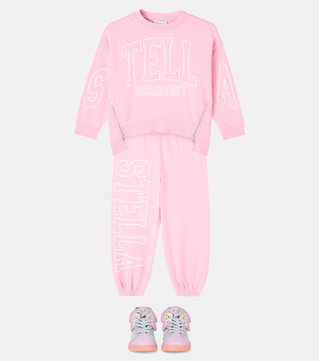 Спортивный костюм из хлопкового джерси с логотипом Stella McCartney Kids, Rosa Fard — фото 2