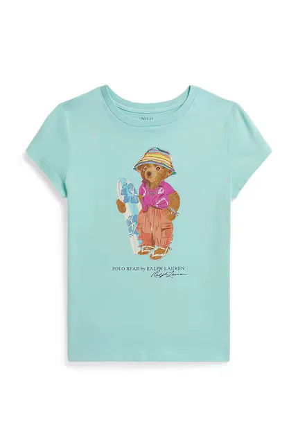 Футболка с коротким рукавом Polo Bear Polo Ralph Lauren, туркусовый