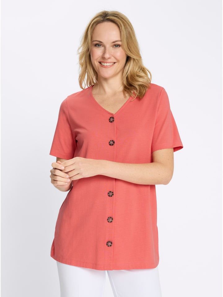 

Sieh an! Длинная футболка кораллового цвета, Красный, Sieh an! Длинная футболка кораллового цвета