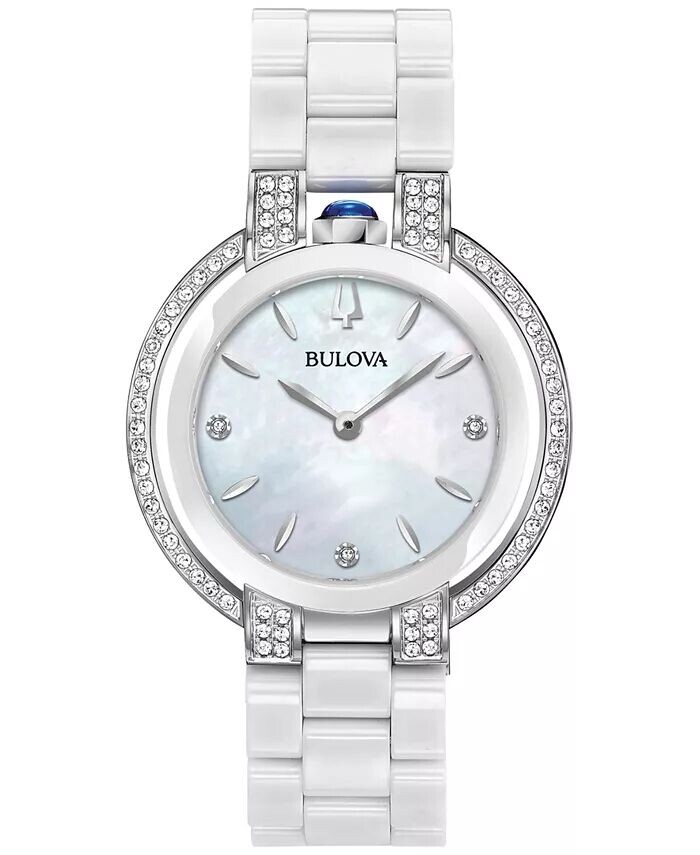 

Женские часы Rubaiyat Diamond (1/3 карата t.w.) из нержавеющей стали и белой керамики с браслетом, 35 ​​мм Bulova