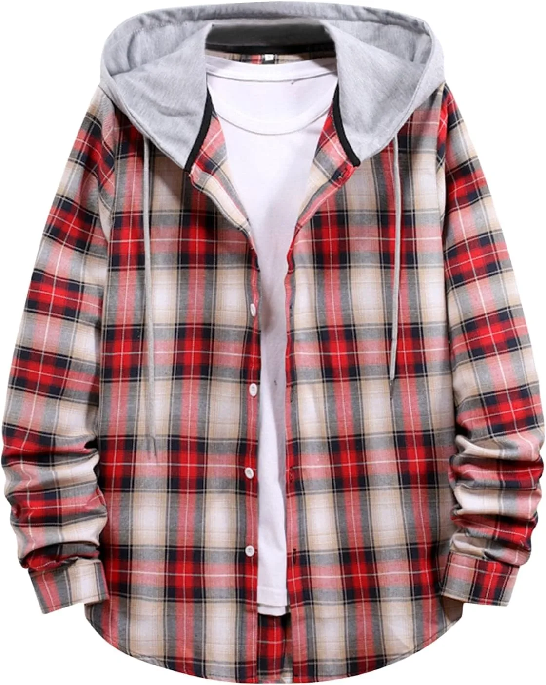 

Мужская толстовка-рубашка в клетку, легкая, с длинными рукавами