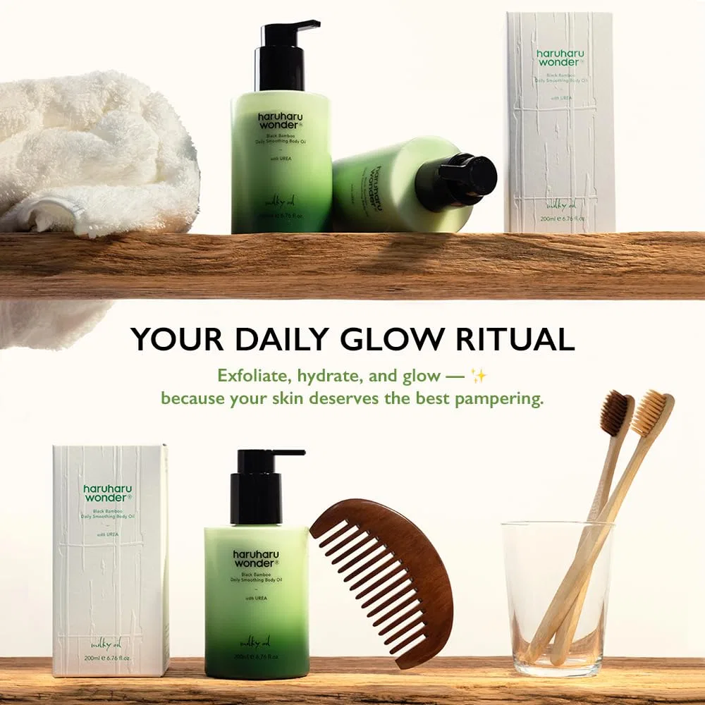 Разглаживающее масло для тела Black Bamboo Daily Smoothing, 200 мл Haruharu — фото 2