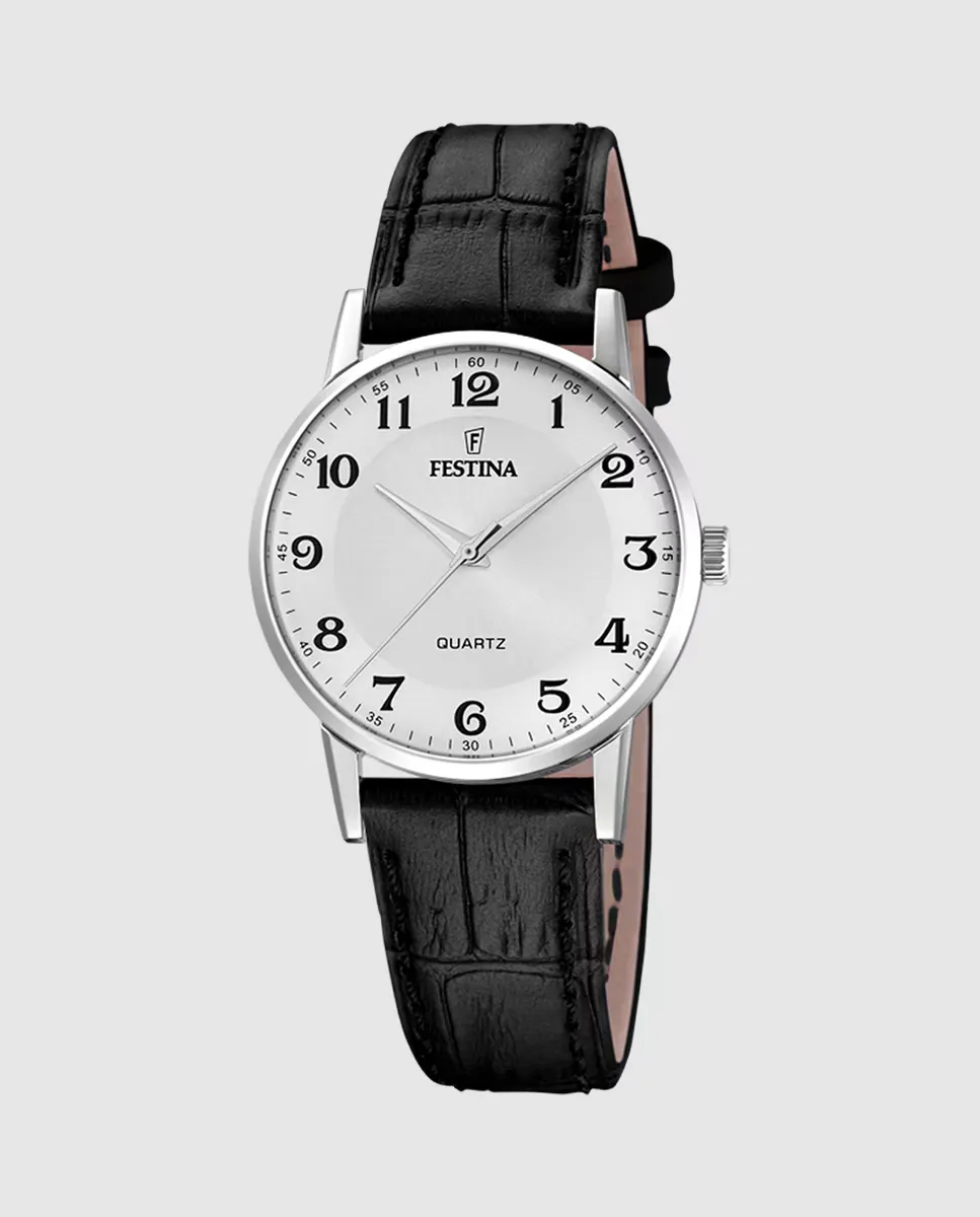 

F20691/1 Классические женские кожаные часы черного цвета Festina, черный