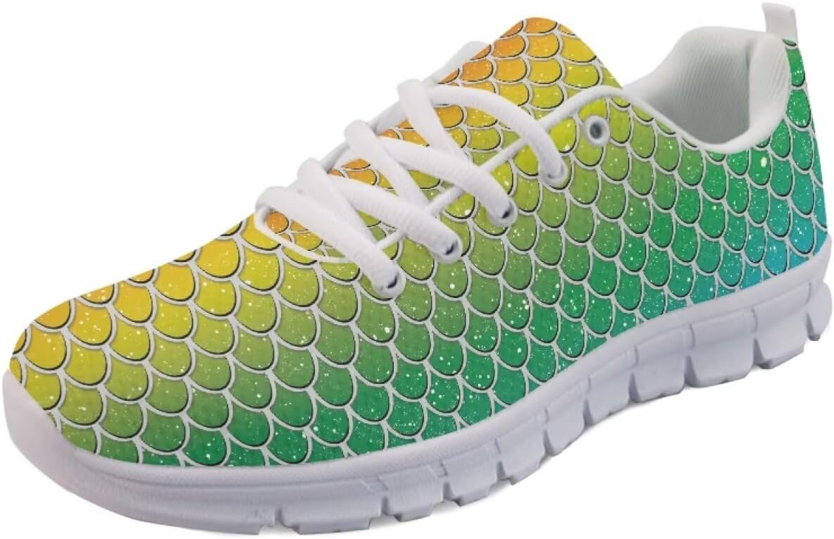 

Модные кроссовки низкие для бега для женщин и мужчин, теннисные, прогулочные, спортивные, фитнес-кроссовки, кроссовки для фестивалей Getelinseng, Rainbow Fish Scale
