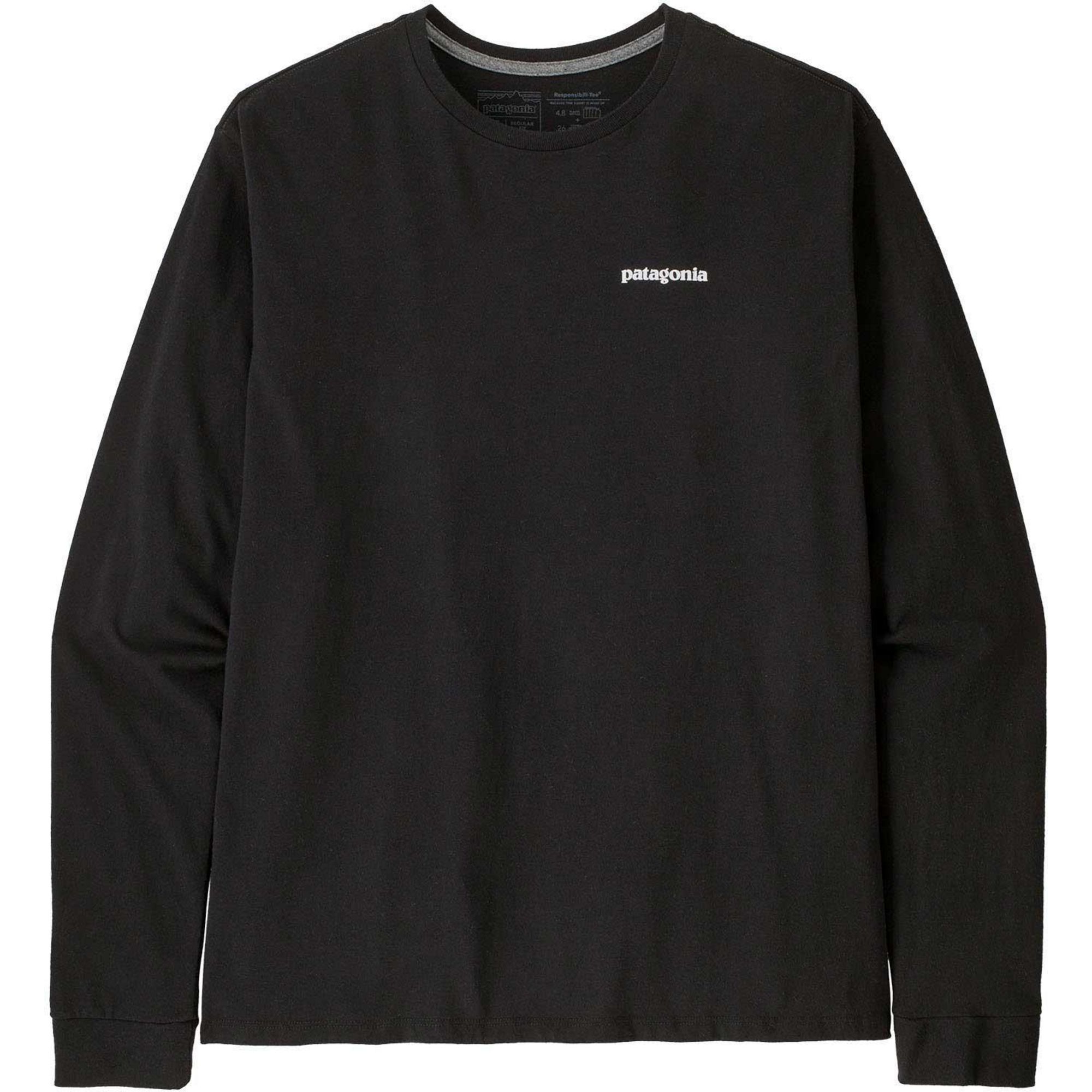Мужская футболка с длинными рукавами с логотипом P-6 Responsibili-Tee Patagonia, Black — фото 4
