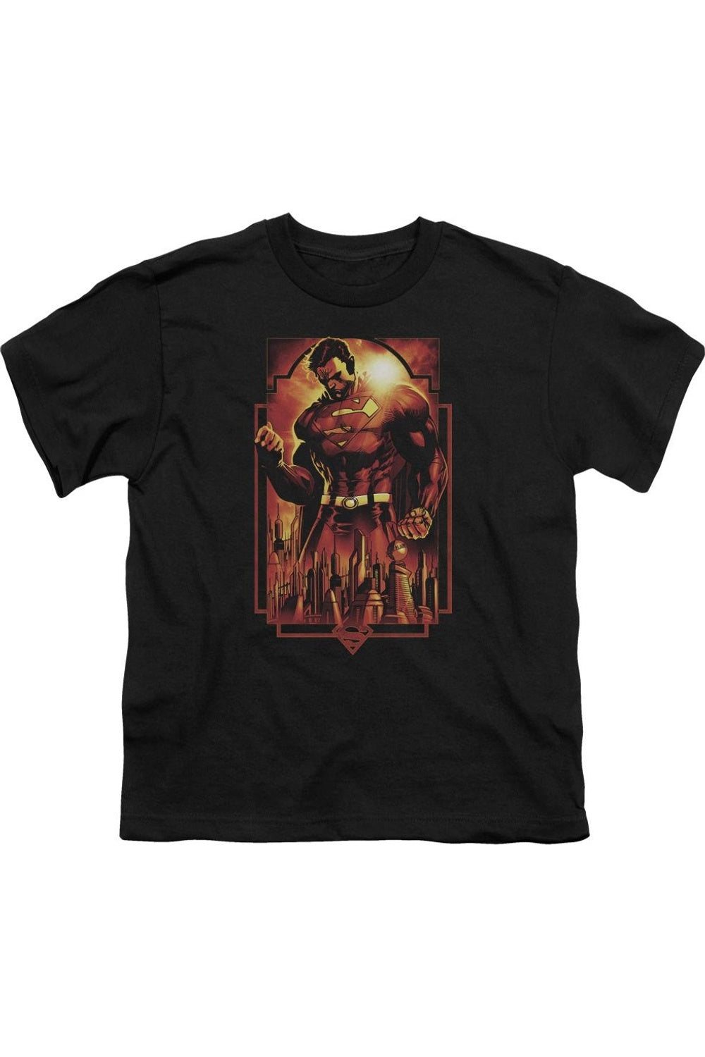 

Футболка с коротким рукавом для подростков Superman Metropolis Deco Gildan, черный