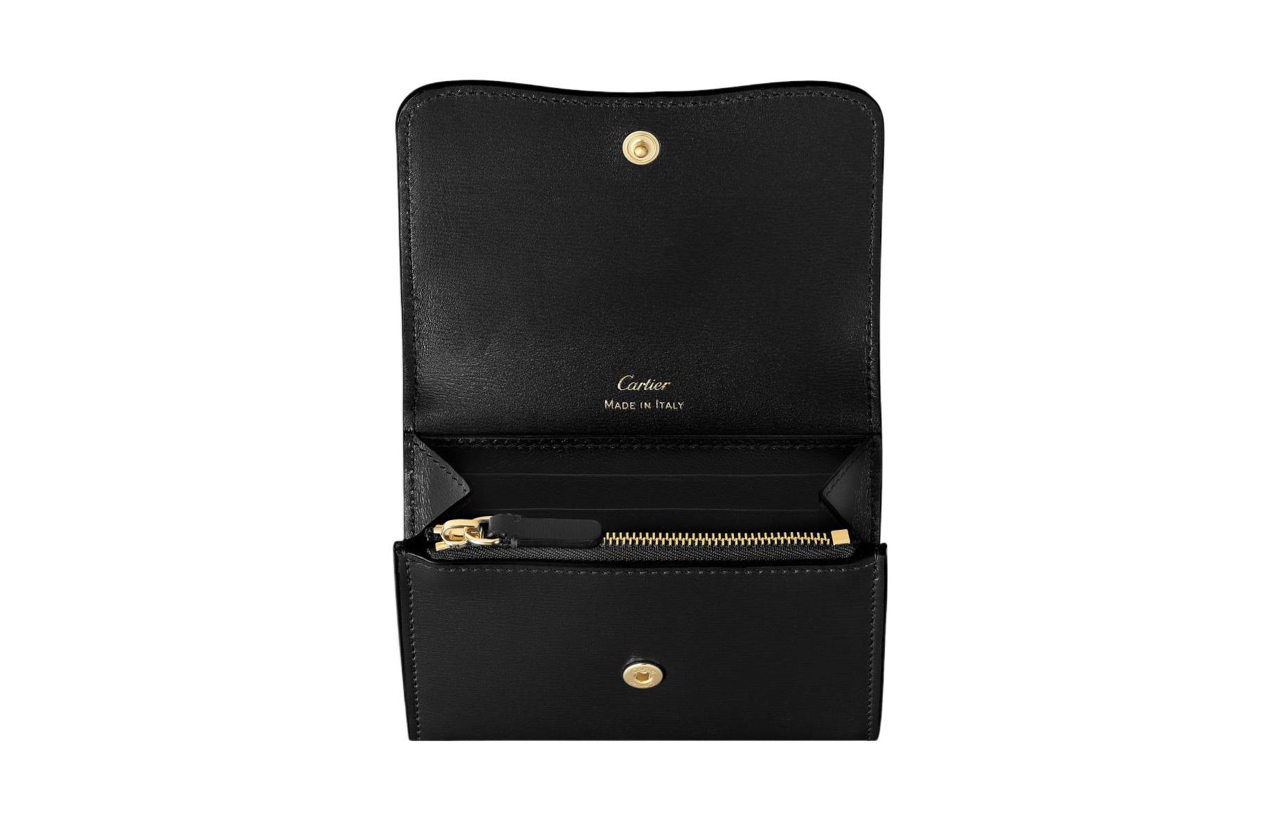 Cartier Мини-кошелек Panthère из телячьей кожи, женский, черный — фото 3