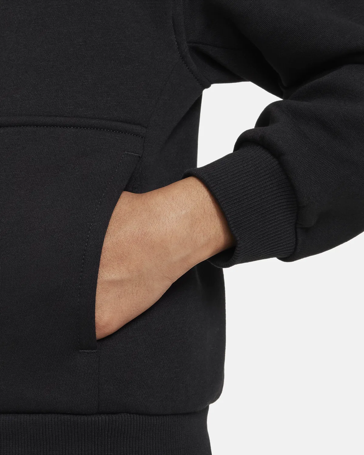 Детская худи Nike Sportswear Club Fleece на молнии, Black/White — фото 4