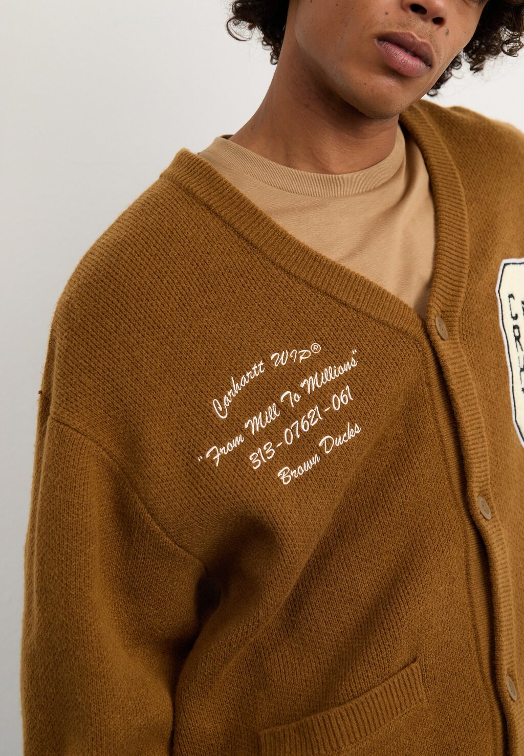 

Вязаный жакет DUCKS Carhartt WIP, коньяк