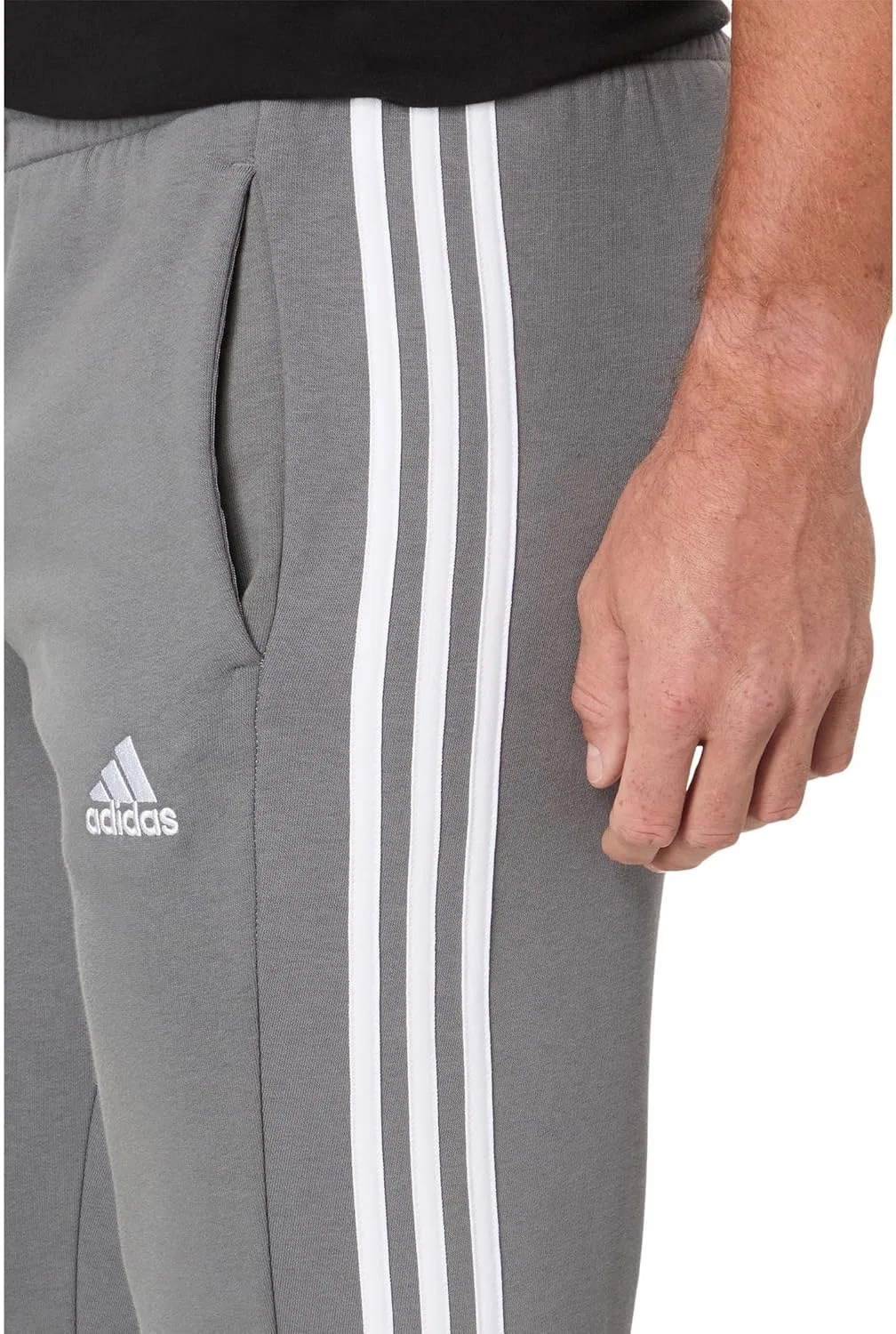 Adidas мужские базовые флисовые джоггеры в полоску для тренировок и повседневной носки - Blue — фото 3