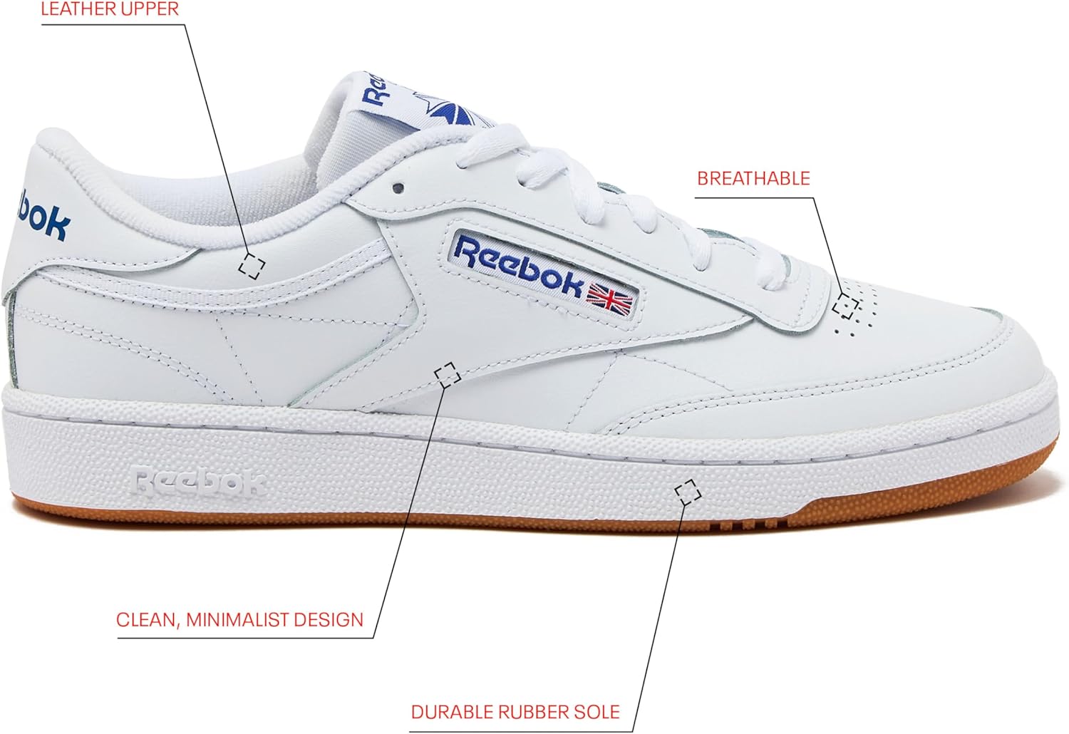 Женские веганские кроссовки Reebok Club C 85, белый — фото 2