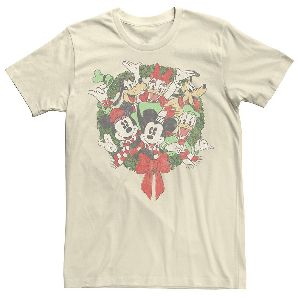 

Мужская футболка Disney's Group Shot Christmas Wreath, цвет Natural