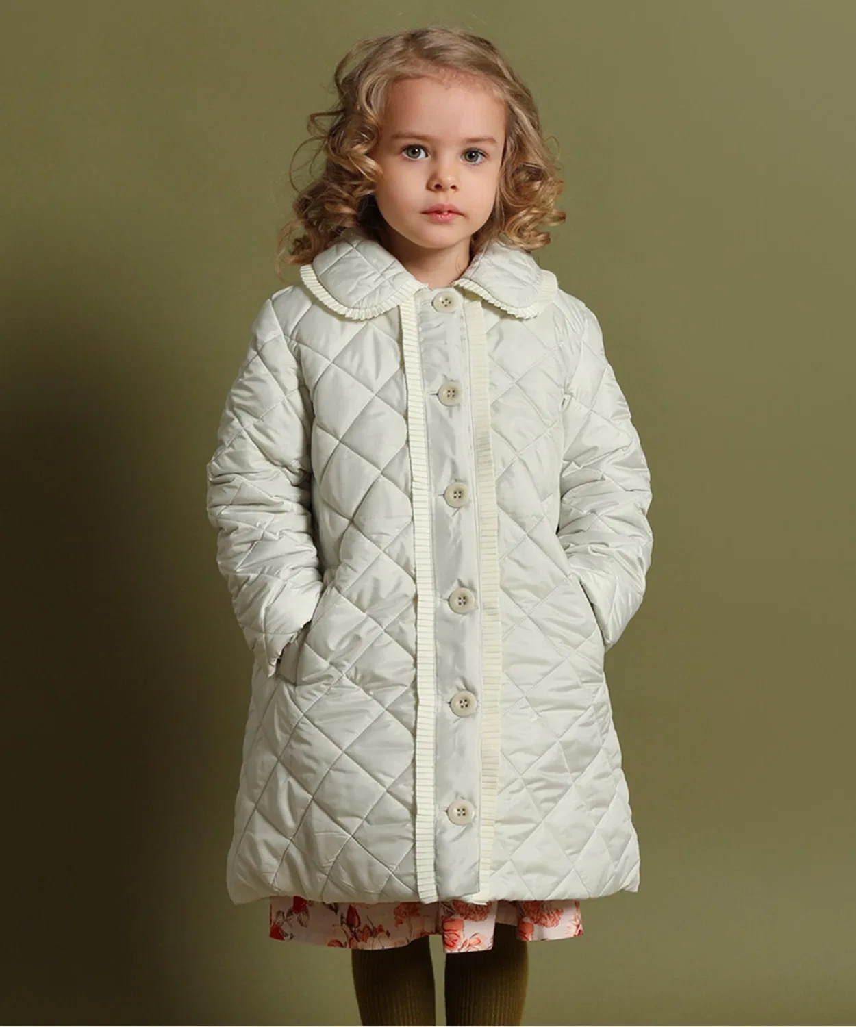 Куртка-пальто Milton Coat toitoitoi, длинная, стёганая, цвет слоновой кости
