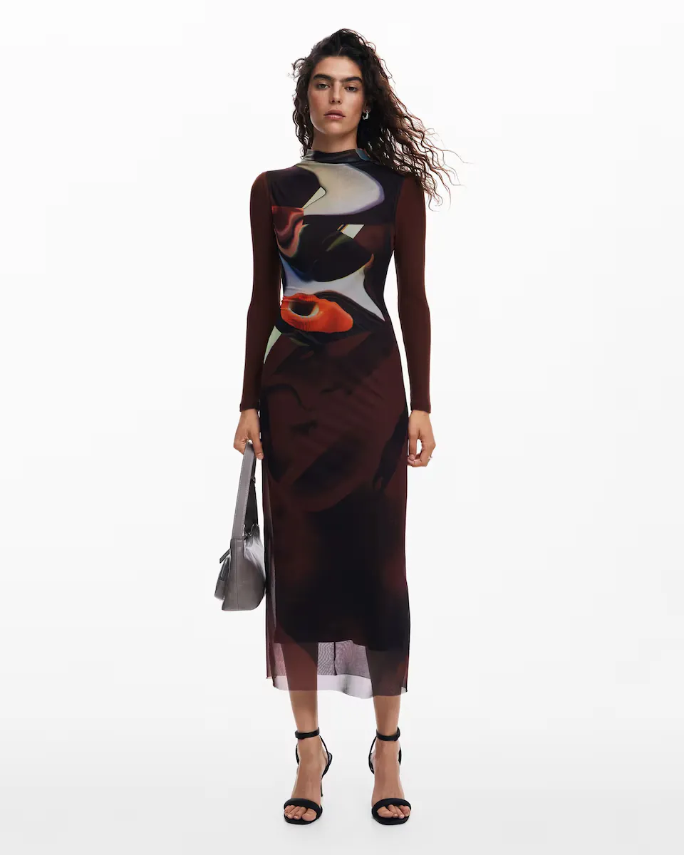 

Многопозиционное платье миди Desigual, мультиколор