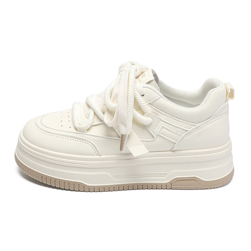 

Кеды, скейтборд обувь женская низкая Zhr, цвет Beige Apricot [Energetic High-top Style] - AB07H