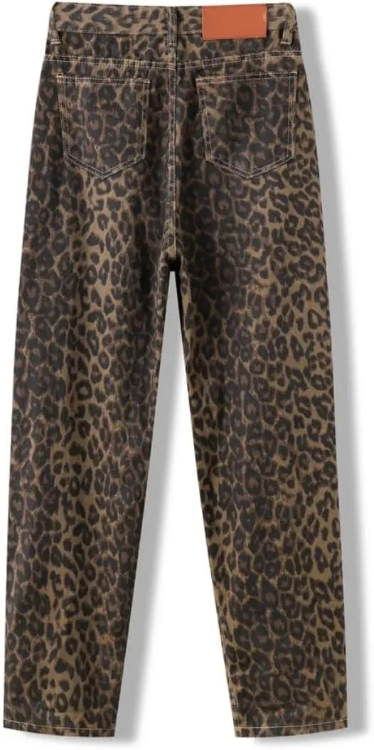 

Джинсы Print для женщин High Waisted, прямые, широкие HHGSCDTZ