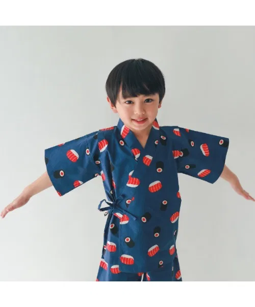 Детское кимоно Jinbei бренда nicohrat, цвет тёмно-синий
