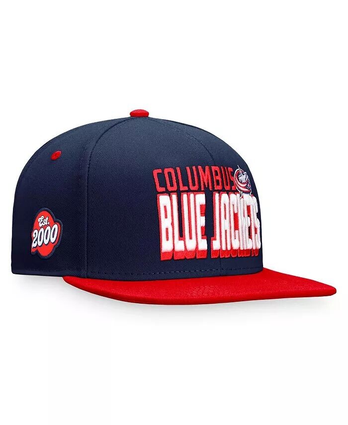 

Мужская темно-синяя, красная двухцветная шляпа Snapback в стиле ретро Columbus Blue Jackets Heritage Fanatics