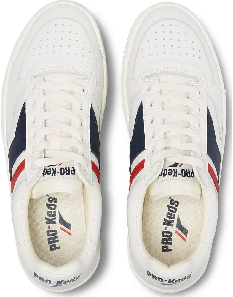 Мужские модные кроссовки Keds PRO Skyhawk Lo на шнуровке, бело-сине-красная кожа — фото 4