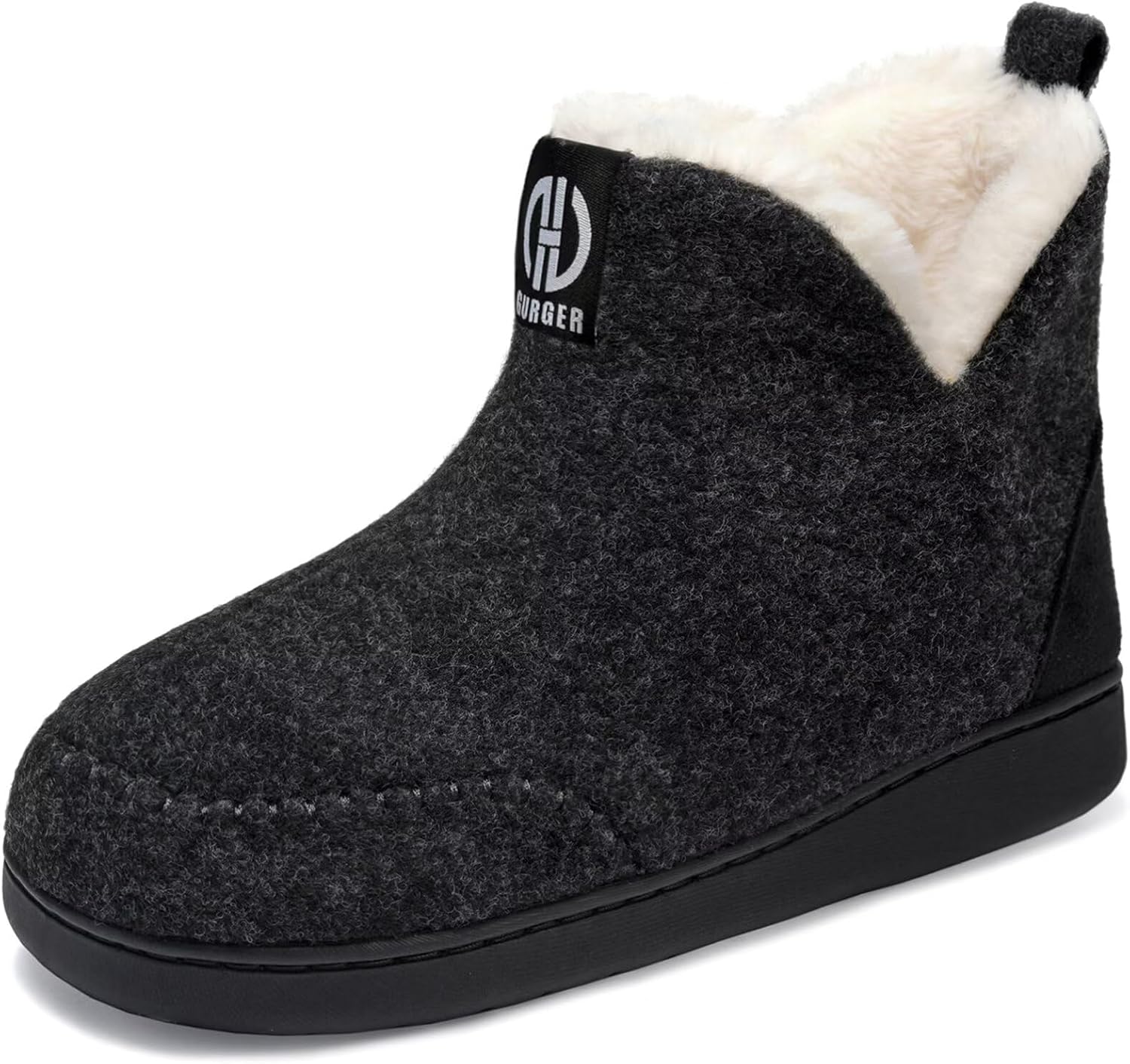 

Домашние тапочки BUGUKI для мужчин и женщин, с плюшевой подкладкой, зимние теплые тапочки с эффектом памяти, черный