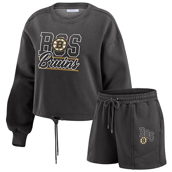 

Женский черный лонгслив и шорты Boston Bruins из флиса Wear By Erin Andrews