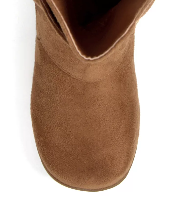 Женские сапоги Jester Wide Calf с плиссировкой и пряжкой на голенище Journee Collection, загар/бежевый — фото 3