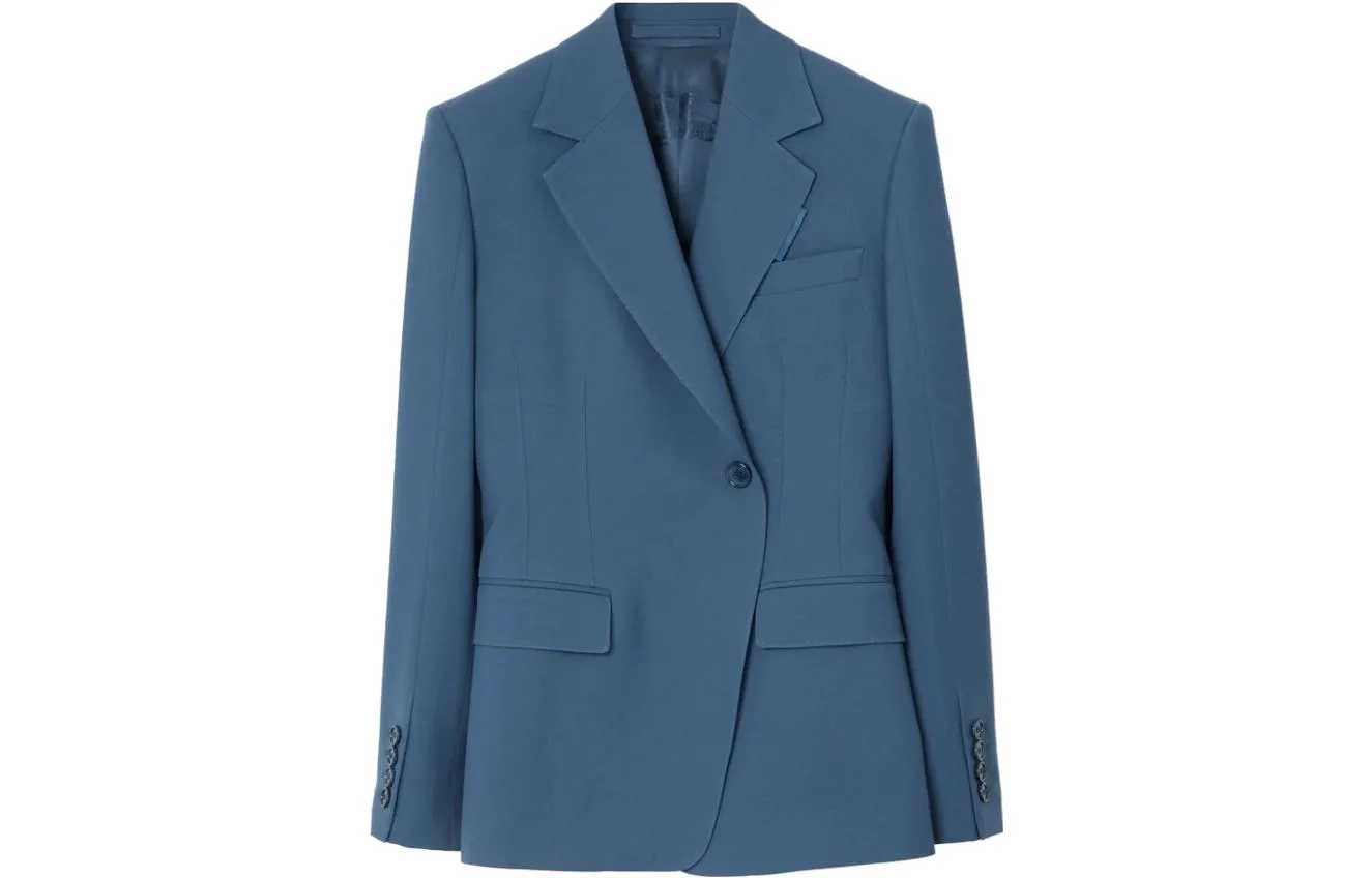Однобортный блейзер Burberry, асимметричный, Soft Marine синий