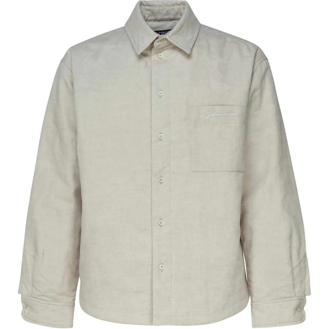 Рубашка La Chemise Boulanger с вышитым логотипом Jacquemus, светло-серый — фото 3
