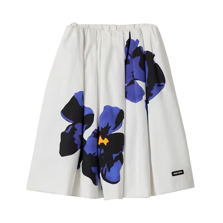 

Юбка Miu Miu Poplin And Jersey Printed Skirt White/Purple, белый