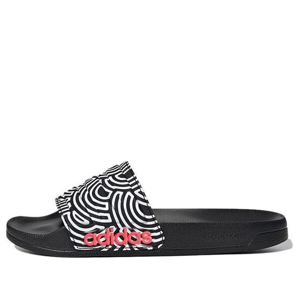 Тапочки adilette shower slipper black/white Adidas, черный