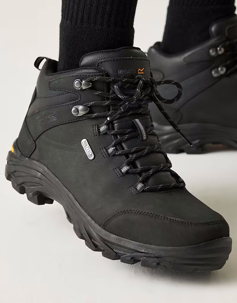 Водонепроницаемые походные ботинки Burrell Vibram Leather черного цвета Regatta — фото 2